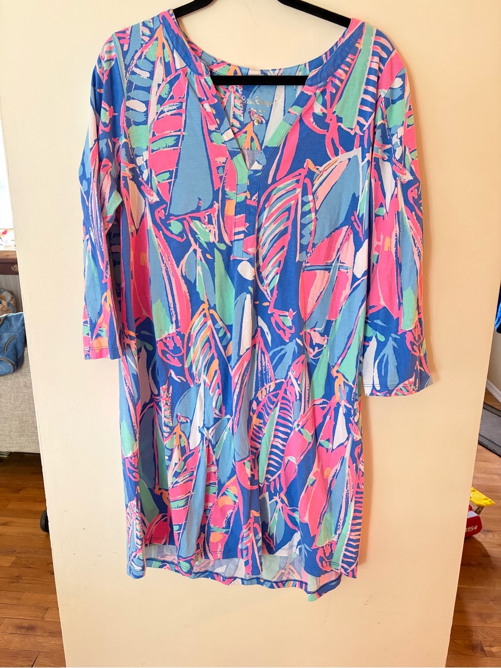 Lilly Pulitzer Blue, Pink & Green Sailboat-Print Swim Coverup